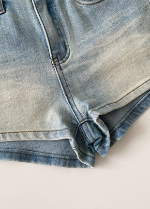 SINGREINY Pantaloncini in denim sfumato da donna, di alta qualità, estetici, casual, comodi, stile americano retrò, basici, da spiaggia