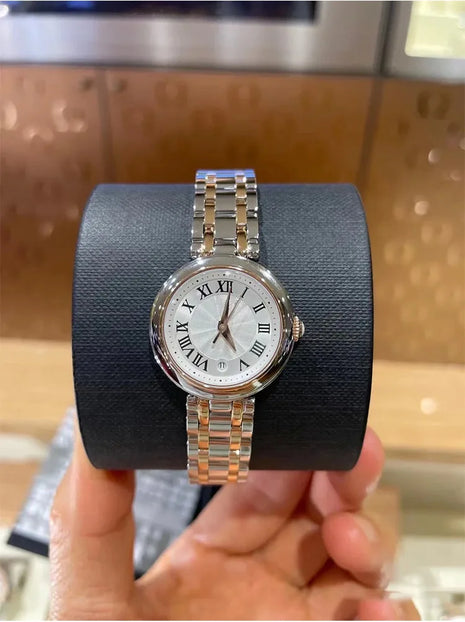 Suojiali Little Beauty Women's Watch, Small Dial with Roman Numerals, Elegant and Delicate, Optional Steel or Leather Strap, Fashionable Women's Wristwatch for Casual Daily Wear