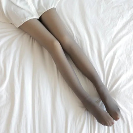 Women's Thermal Tights Fleece Lined Warm Winter High Waist Sexy Translucent Black Tights Thermal Legging Tights for Women