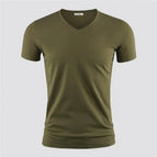 Army green V-neck