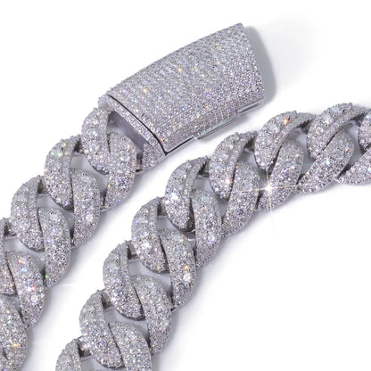 Accessorio Hip Hop Collana in oro rosa largo 22 mm Collana pesante alla moda fredda con zirconi in rame per uomini e donne