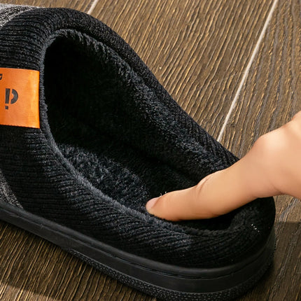 Pantofole invernali da uomo TPR antiscivolo memory foam caldo morbido durevole cuscino casual patchwork scarpe da interno