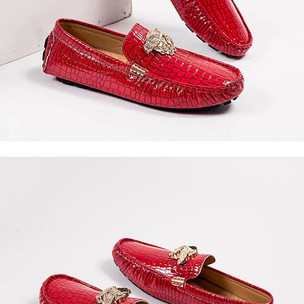Stazione europea Slip-On Lazy Beanie Shoes Modello coccodrillo da uomo Scarpe da uomo 36 Taglia piccola 48 Nuove scarpe casual in pelle da uomo di grandi dimensioni