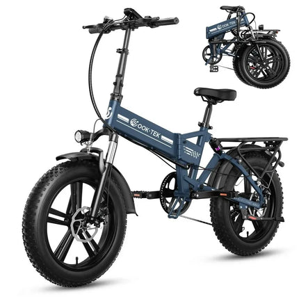 Bicicletta Elettrica Pieghevole E20 con Pneumatici Spessi 20 Pollici * 4.0, Motore 1000W, Batteria 48V 17.5AH, per Campeggio, Città e Tutti i Terreni
