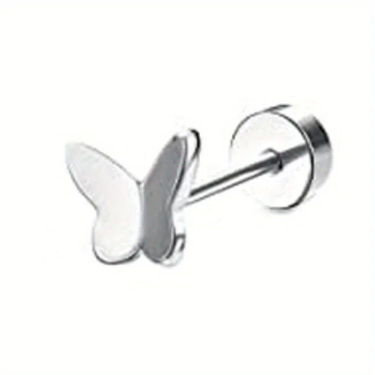 Drperfect 1pc orecchini chirurgici in acciaio inossidabile per donna uomo orecchini con retro piatto orecchini con cartilagine orecchini a cerchio con Piercing platinumshop