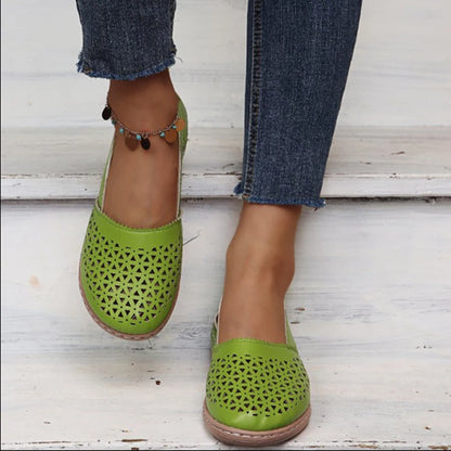 Women's Summer Flat Round Toe Sandals 2023 New Retro Button Sandals Comfy Mary Jane Comfortable Shoes for Women Plus Size 43