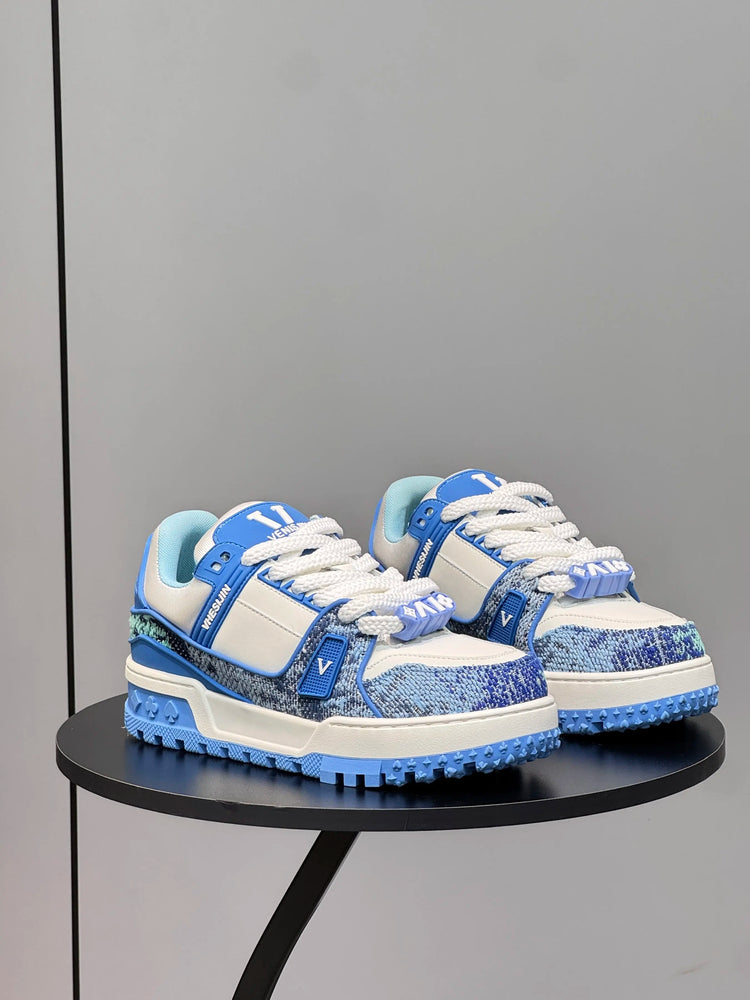 Autumn new trendy brand chubby shoes lace-up low-top casual thick-soled shoes