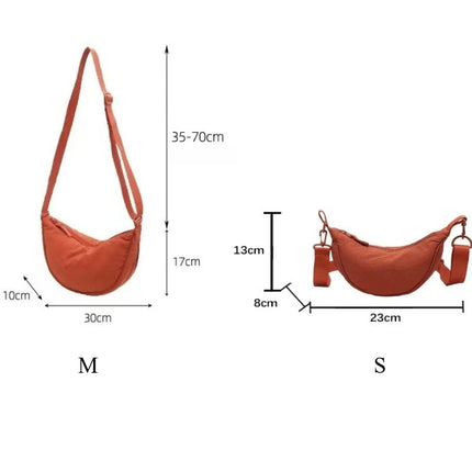Simple Design Women's Messenger Bag Fashion Ladies Nylon Hobos Small Shoulder Bags Vintage Female Girls Purse Cloth Handbags PlatiNum