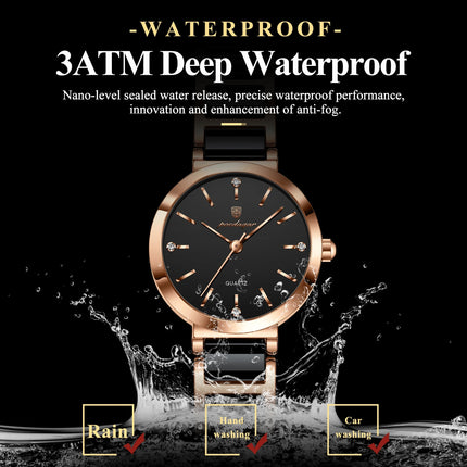 Orologio di lusso POEDAGAR Top Diamond per donna, orologio al quarzo da donna di alta qualità, impermeabile, in acciaio inossidabile, con scatola. platinumshop