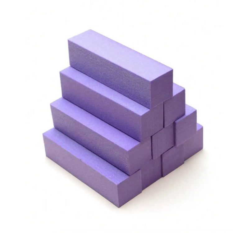 5Pc Nail Buffer Block, 3 Way 100/180 Grit Nail Sanding Block, Medium Fine Sand for Acrylic Gel Nail Polishing, Professional Manicure Pedicure Tool, Pink Purple