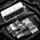 10 Rolls 2.5*50cm New Black White Lace Transfer Foil Nail Art Sexy Full Wraps Flower Glue Adhesive DIY Manicure Styling Tools