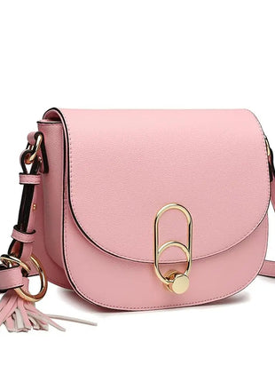 Miss Lulu WOMEN'S shoulder bag shoulder bag with zipper and tassel, modern, ideal for holiday and shopping, Crossbody Bag PlatiNum