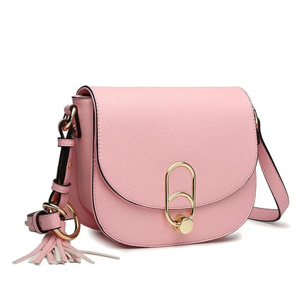Miss Lulu WOMEN'S shoulder bag shoulder bag with zipper and tassel, modern, ideal for holiday and shopping, Crossbody Bag PlatiNum