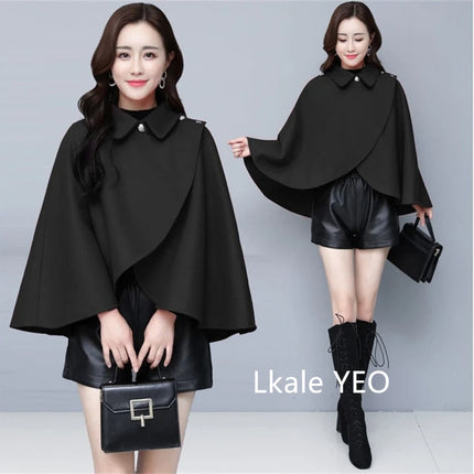 Women's Woolen Shaw Coat 2025 Autumn Winter Korean Version Short Ladies Jacket Temperament Elegant Femme Woolen Outerwear