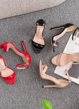 2026 spring Fashion Large Size 11cm Woman Sexy Dance Shoes Sandals Women Shoe Summer High Heels Stiletto Elegant Party Shoe PlatiNum