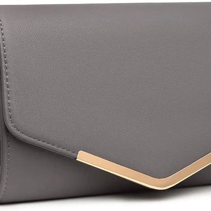Miss Lulu Elegante Pochette da Donna con Catena Rimovibile, Borsa da Sera alla Moda per Matrimoni e Feste, Piccola Borsa a Tracolla Pratica