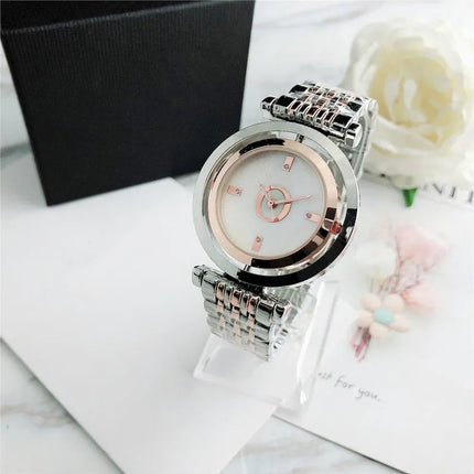 Orologio da Polso Semplice ed Elegante Automatico al Quarzo in Acciaio Inossidabile per Donna Montre Homme Relogio Feminino platinumshop