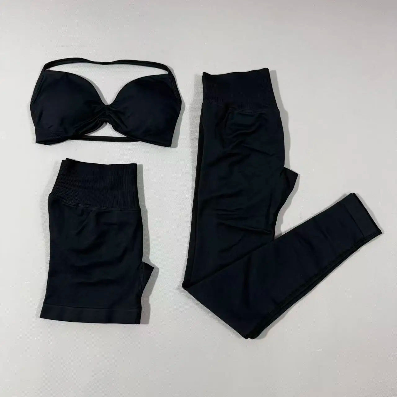 Yoga fitness set 3pcs Impact Gym Set Women Bras and Yoga Set High Waist Scrunch Seamless Shorts Fitness Clothes Activewear Work