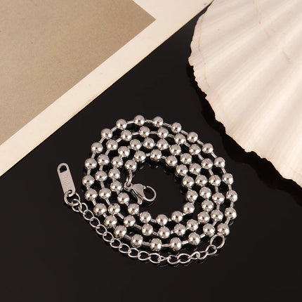 316 Stainless Steel Necklaces For Women Necklace Long Beads Chain Necklace Choker Necklace Bead Necklace Fashion Jewelry Gift PlatiNum