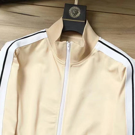 European and American new leisure sports suit men and women high-end fashion space cotton cardigan fashion two-piece large size PlatiNum