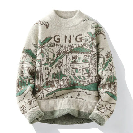 Men Knitted Sweater Stripe Pullovers Printing Round Neck Sweater Autumn/Winter Designer Quality Casual Men Clothing Jumper