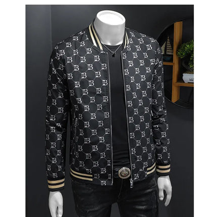 Luxury Letter Printed Baseball Jacket Men Autumn Winter Bomber Jacket Men Casual Business Windbreaker Coat Men Clothing 2025