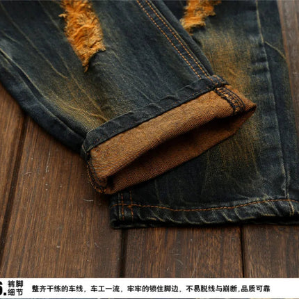 2026 Men's Dark Blue Jeans, Vintage Fashion Casual Trousers, Denim Pants Asian Sizes 29-38, 40, 42. PlatiNum