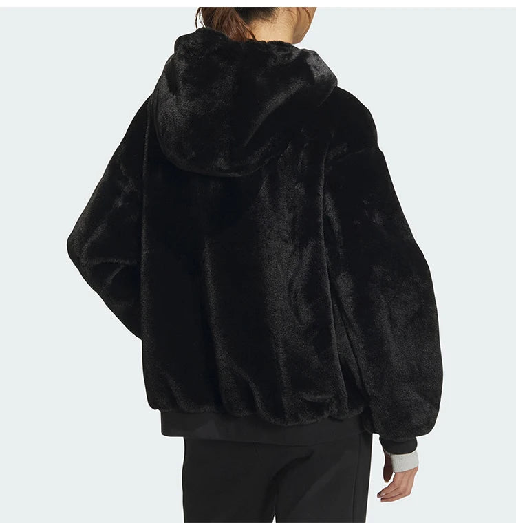 Adidas Official Authentic New Women's Reversible Warm Hooded Jacket JM1051