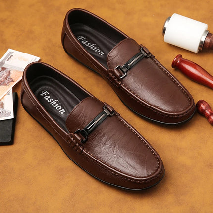 Eleganti Mocassini Estivi in Pelle per Uomo, Scarpe Casual alla Moda, Leggere e Antiscivolo, Slip-on, Scarpe da Passeggio Primaverili ed Estive