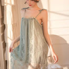 Camicia da Notte Sexy in Pizzo da Donna, Abito Sottoveste in Raso con Spalline Sottili, Chemise Senza Schienale, Babydoll, Lingerie Estiva Calda per la Casa