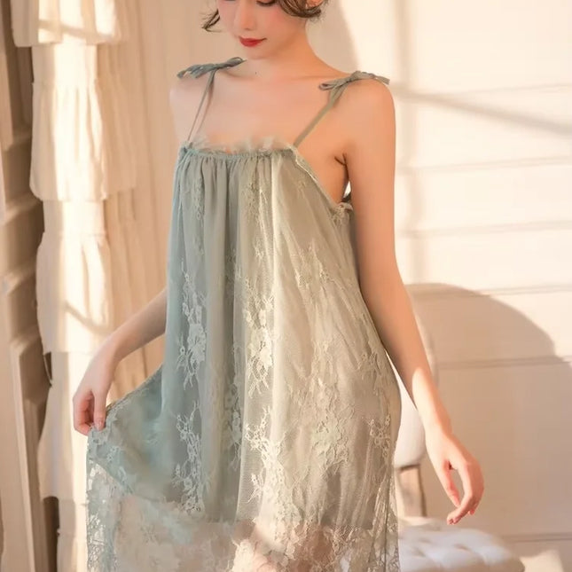 Chemise de nuit sexy en dentelle pour femme, robe nuisette en satin à bretelles fines, chemise dos nu, babydoll, lingerie d'été chaude pour la maison