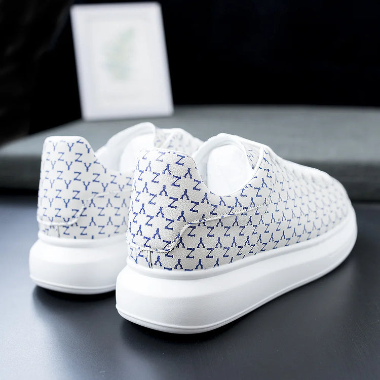 Couple white Shoes men 2024 new men's shoes trendy sports shoes  board shoes letters casual leather shoes white soft-soled shoes