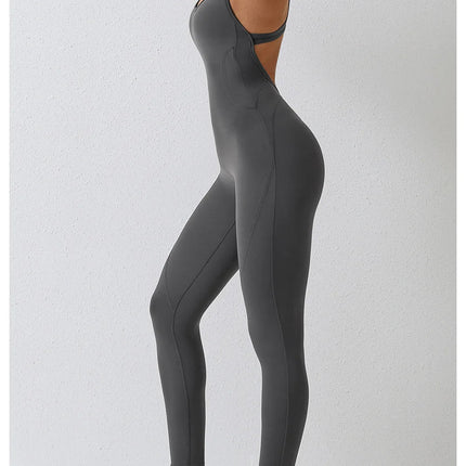 Jumpsuit Gym Set Romper Backless Fitness Bodysuit Siamese Sportswear Women Jumpsuit Buttery-Soft One-piece Playsuit Yoga Suit PlatiNum