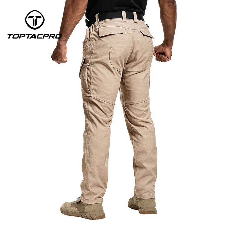 TOPTACPRO Men's Flex Ripstop Water-Resistant Lightweight Stretch Cargo Trousers for EDC Outdoor Work Hiking 8201