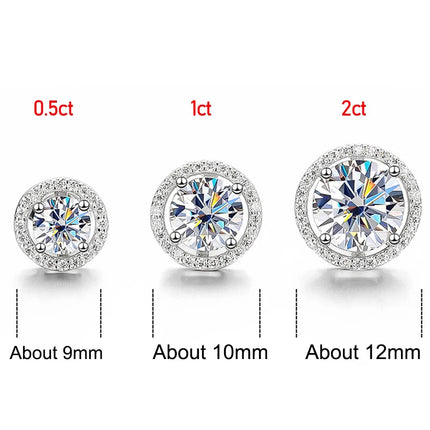 Smyoue 2CT Certified Moissanite Stud Earrings for Women Platinum Plating Sterling Silver Diamond Ear Studs Wedding Fine Jewelry PlatiNum