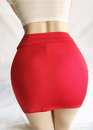 Minigonna attillata sottile sexy senza fodera Tinta unita Gonna corta trasparente per sollevamento fianchi a vita bassa Clubwear da donna