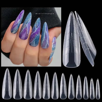 Poly Nail Gel Nail Forms Molds Full Cover Arch Square Dual Nail Forms Extension False Nail Tips for Manicure Manicure Tools 60Pc 2028
