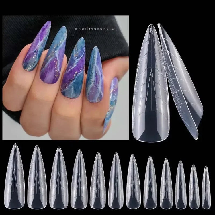 Poly Nail Gel Nail Forms Molds Full Cover Arch Square Dual Nail Forms Extension False Nail Tips for Manicure Manicure Tools 60Pc 2028