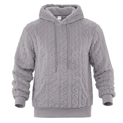 Cross-border Loose Men's Winter Retro Warm Double-Sided Velvet Casual Trend Hooded Pocket High Street Sweater