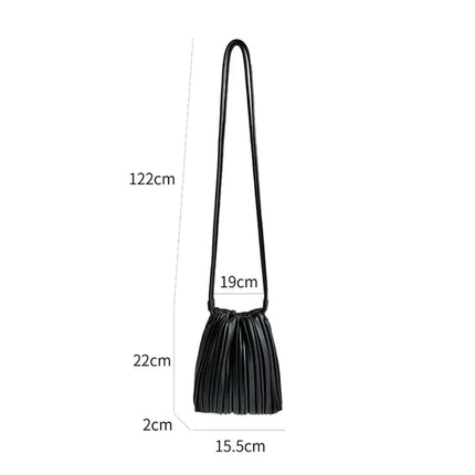 Summer Fashion New Crossbody Bag Women's PU Single Shoulder Mini Bag Luxury Versatile Pleated Casual Small Square Bag Handbags PlatiNum