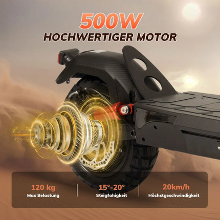 Monopattino elettrico per adulti T4 500W 48V 12.5AH, velocità massima 20KM/H, monopattino sportivo da 10 pollici, autonomia 40-45 km