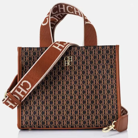 CHCH Fashion Monogram Print High Quality Metal Logo Casual Light Luxury Brand Designer 2025 New Women's Handbag bolsos mujer PlatiNum