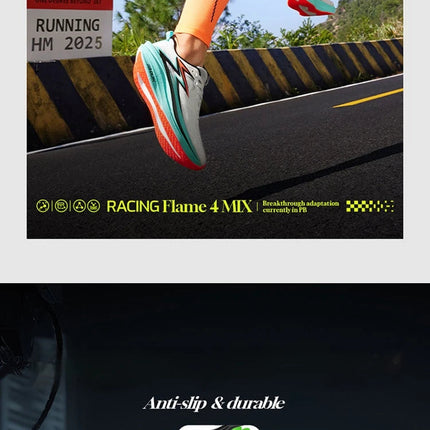 361 Degrees Flame 4.0 MIX Men Running Shoes Carbon Plate Racing Marathon Stable Rebound Wear-resistant Male Sneakers 672512204 PlatiNum