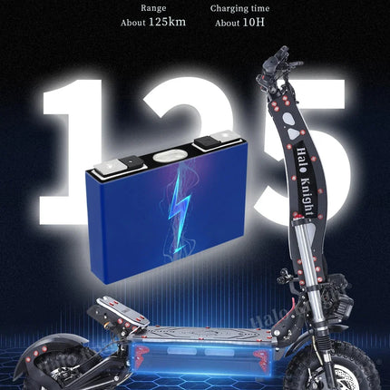 Halo Knight T107Max Scooter elettrico per adulti 14 pollici Off road Pneumatici E-Scooter per uomo 4000W 72V 50 AH Pieghevole City EScooter