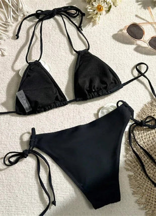 Costume da Bagno Sexy con Fiori e Fascia, Bikini a Perizoma 2025, Costumi da Bagno Donna con Lacci, Set Bikini Brasiliano, Biquini Mujer platinumshop