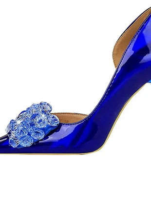 BIGTREE Scarpe con fiocco in strass Décolleté da donna Scarpe da banchetto di lusso Tacchi alti sexy Scarpe da festa con tacco a spillo da donna di grandi dimensioni 41 42 43