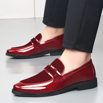 Nuove Scarpe da Cerimonia di Lusso per Uomo, Mocassini Rossi in Pelle Scamosciata, Calzature Formali Eleganti, Zapatos Hombre