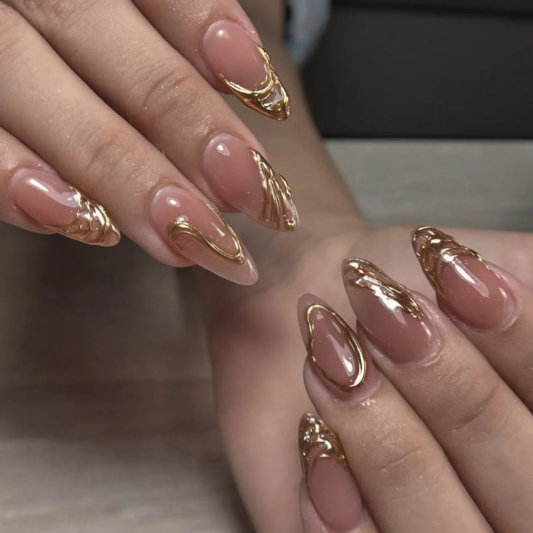 24pcs Pink Flower Almond Press on Nails Kawaii False Nails Wearable Stick-on Nails Fake Nail Uñas Postizas Накладные Ногти 네일팁2028