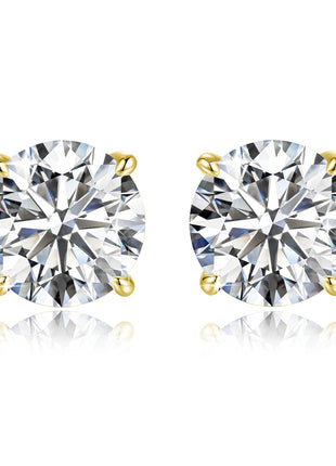 Orecchini a bottone in moissanite a 4 punte in oro massiccio 14 carati per le donne Orecchini a bottone con diamanti da sposa Gioielleria raffinata Regalo di compleanno platinumshop