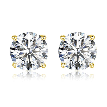 Orecchini a bottone in moissanite a 4 punte in oro massiccio 14 carati per le donne Orecchini a bottone con diamanti da sposa Gioielleria raffinata Regalo di compleanno platinumshop